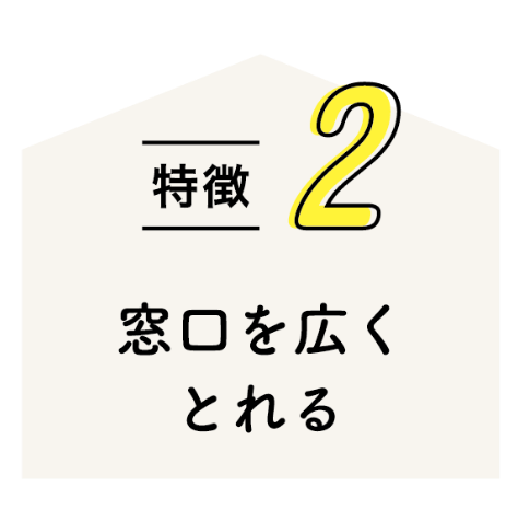 特徴2 窓口を広くとれる