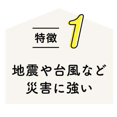 特徴1 地震や台風など災害に強い